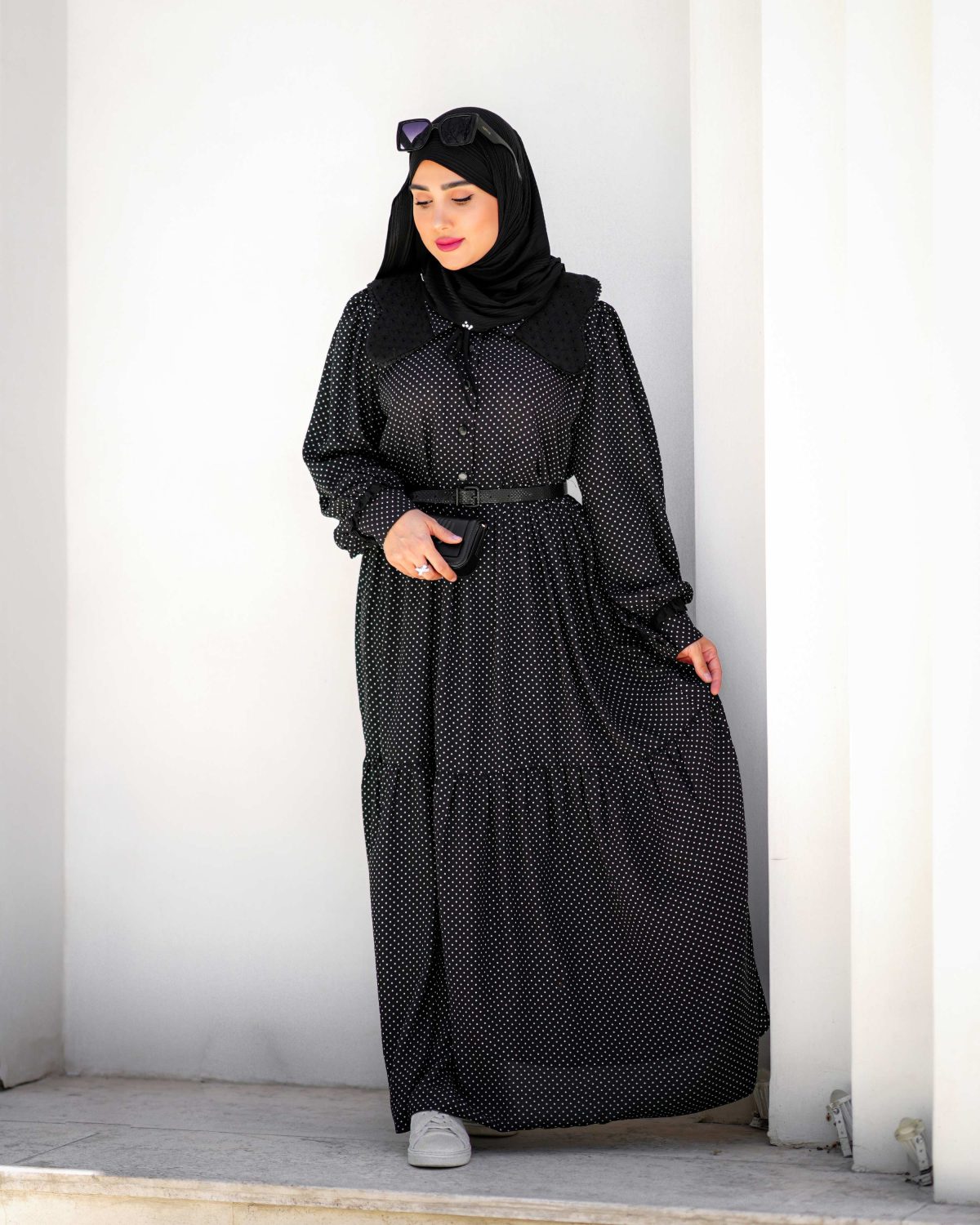 پیراهن خالدار زنانه شیک